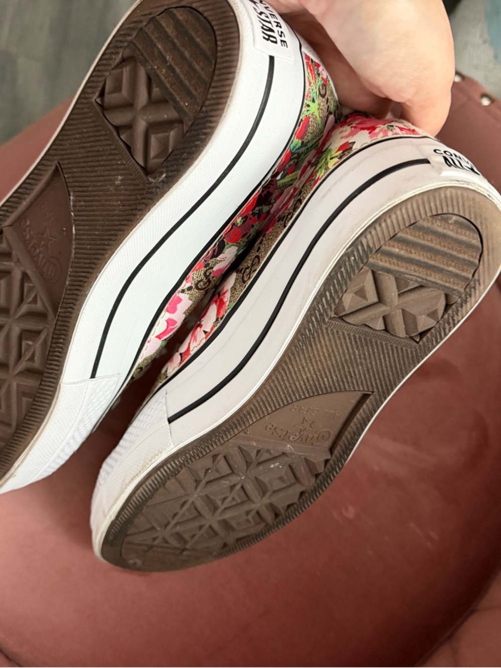 Floral Canvas Sneakers with White Accents - Picture 6 of 8